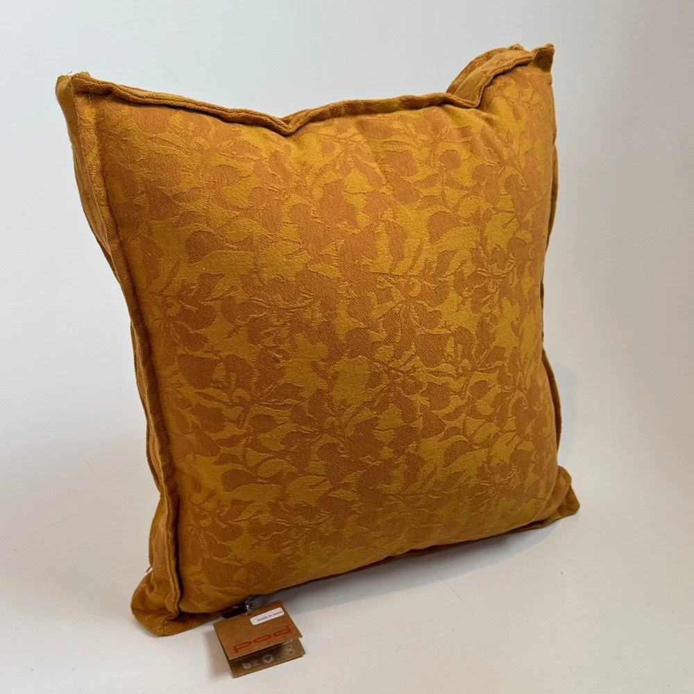 PAD Home Design Concept Gaida Mustard Colored Pillow 15”x15”